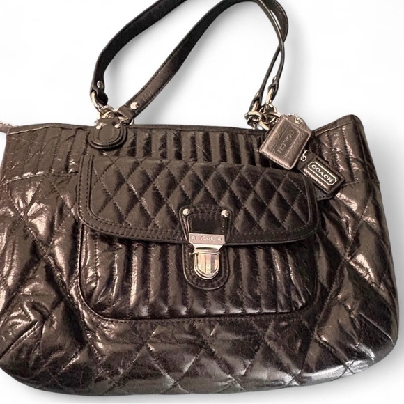 Vintage Coach Quilted Black Shoulder Bag - Picture 1 of 5